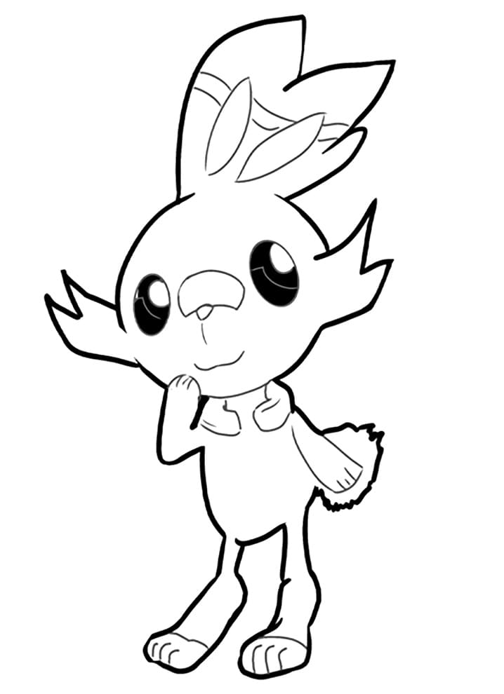 cute scorbunny coloring pages