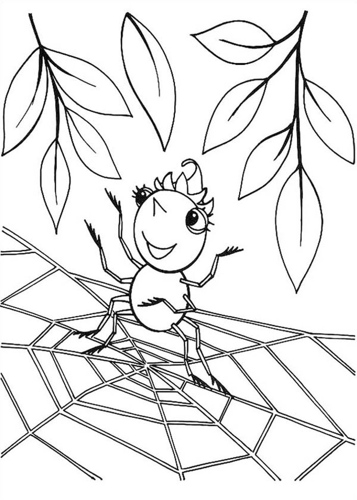 Cute Spider Coloring Pages