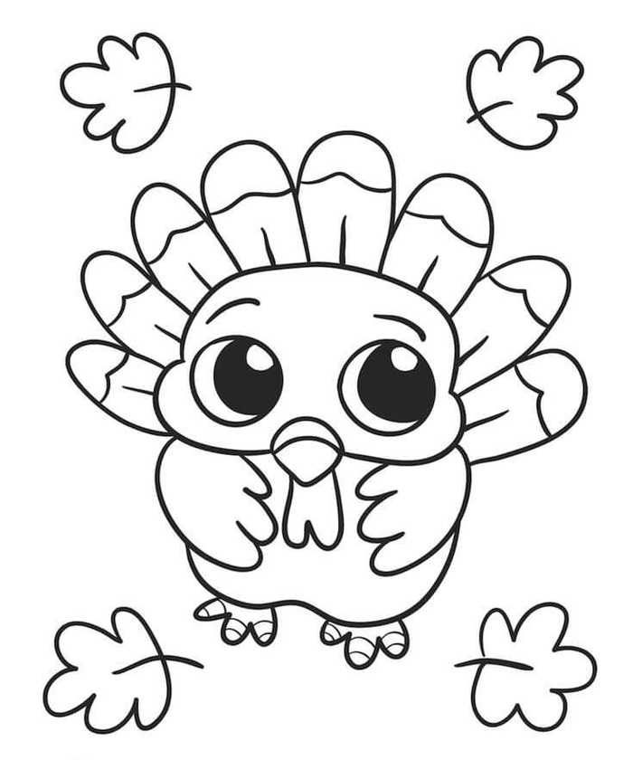 Cute Turkey Thanksgiving Coloring Page