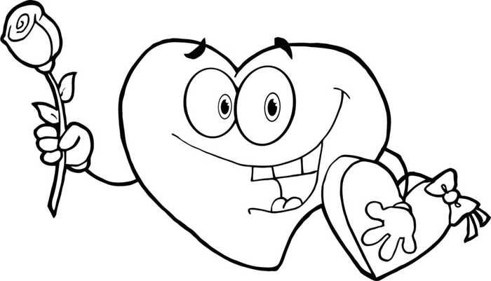 Cute Valentine Heart Coloring Page