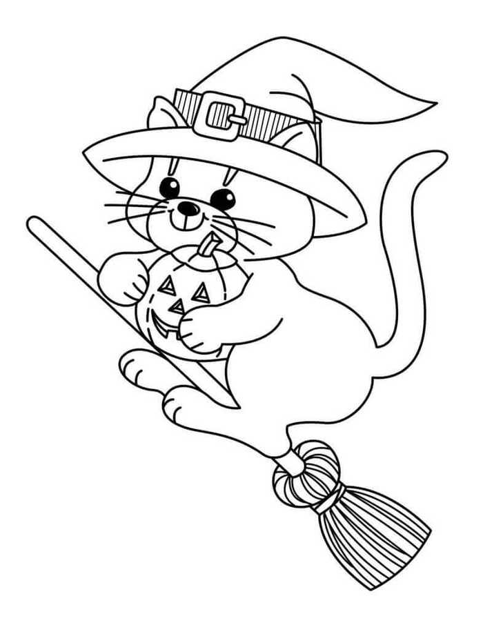 Cute Witch Coloring Pages Halloween
