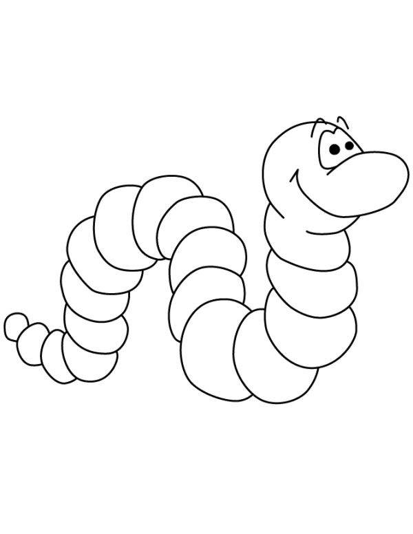 Cute Worm Coloring Pages Printable