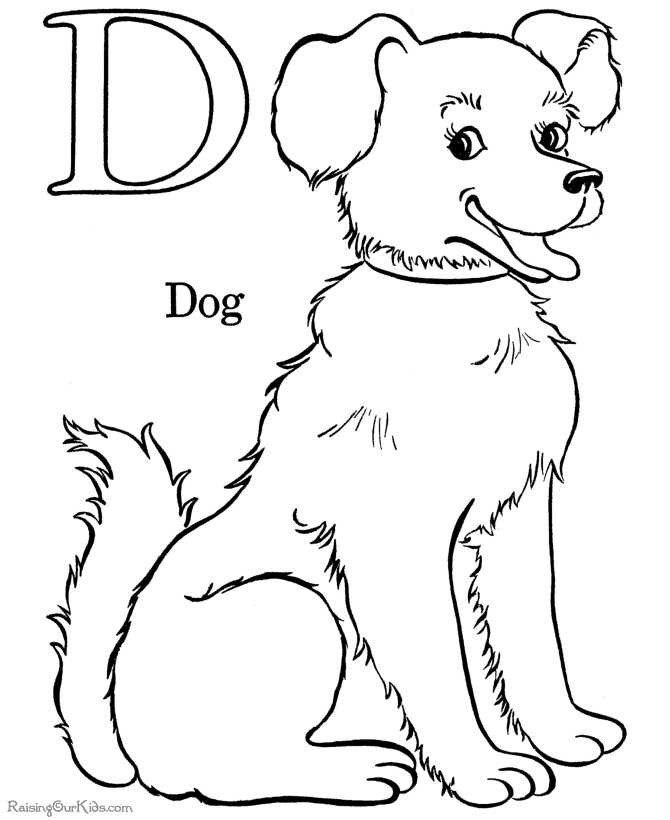 D Is For Dog Coloring Page