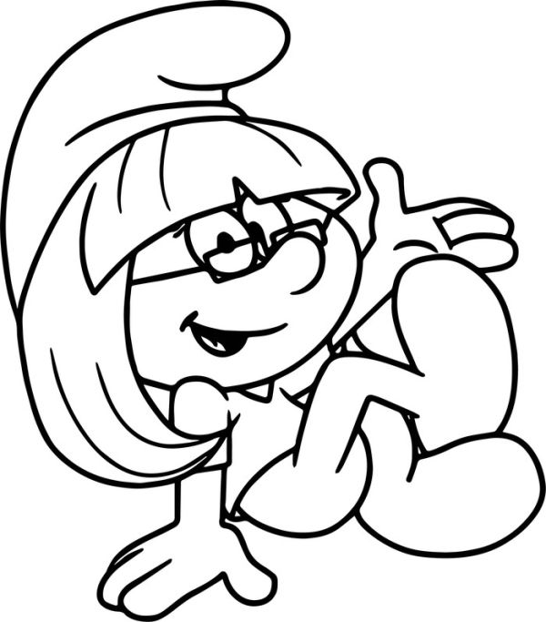 Dancing girls smurf coloring pages