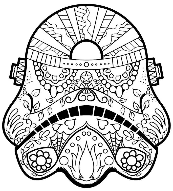 Darth Vader Day Of The Dead Coloring Page