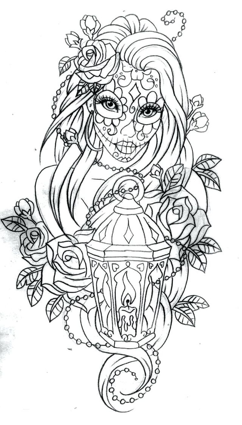 Day Of The Dead Coloring Pages PDF Printable