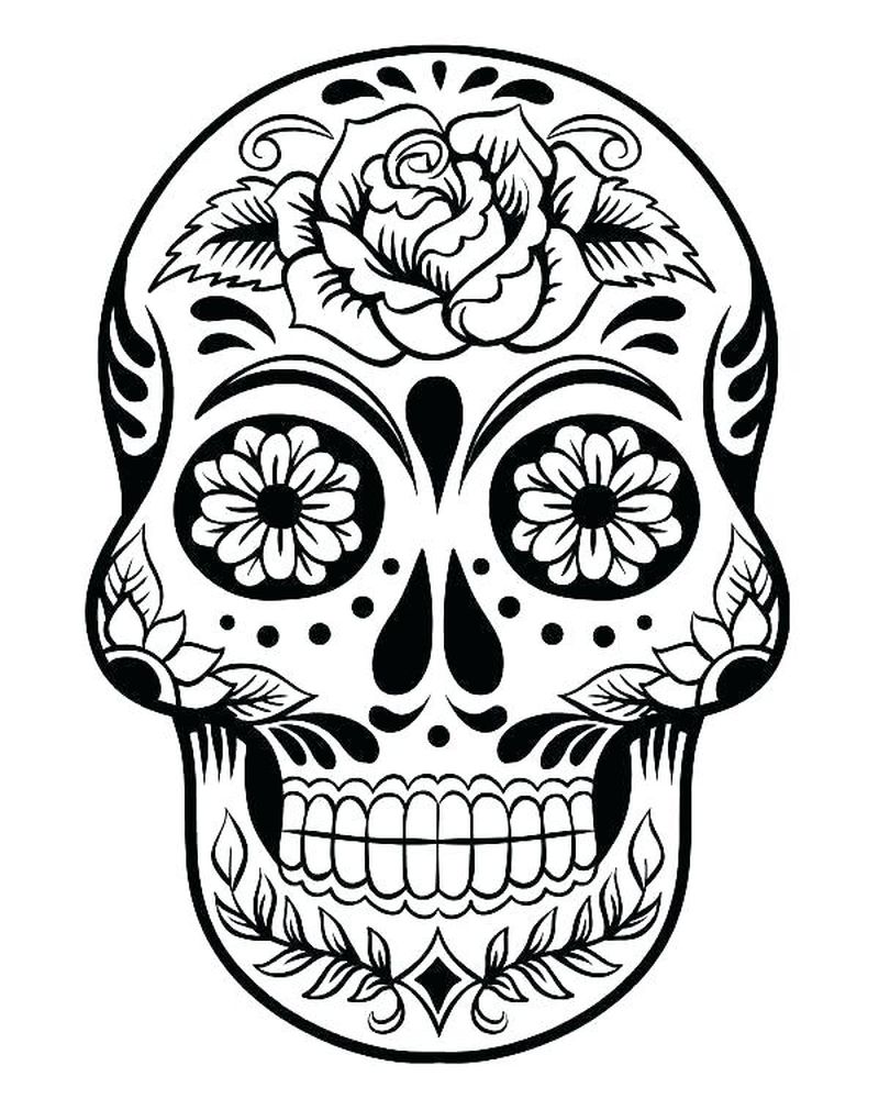 Day Of The Dead Coloring Pages Adult