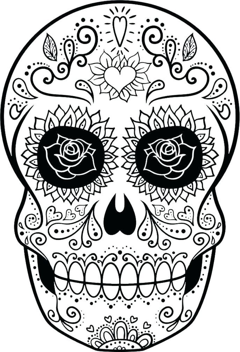 Day Of The Dead Coloring Pages Advanced Artist