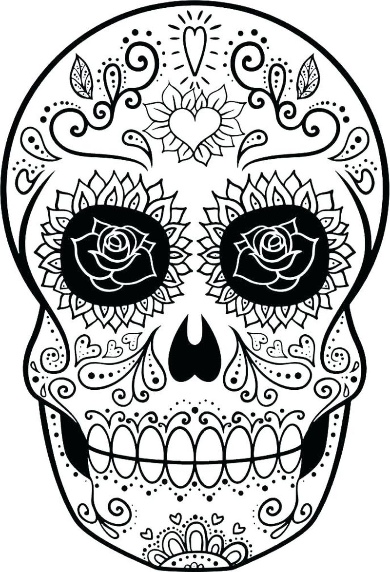 Day Of The Dead Coloring Pages PDF Printable