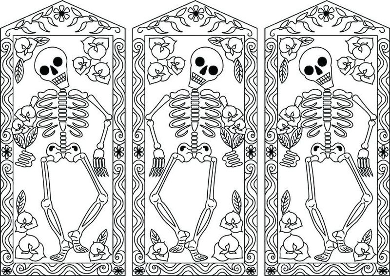 Day Of The Dead Coloring Pages Already Colored