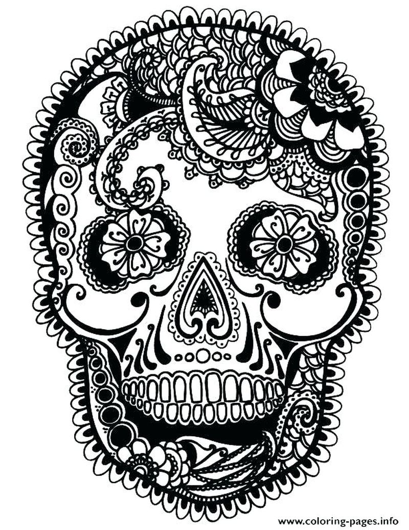 Day Of The Dead Coloring Pages Downloadable