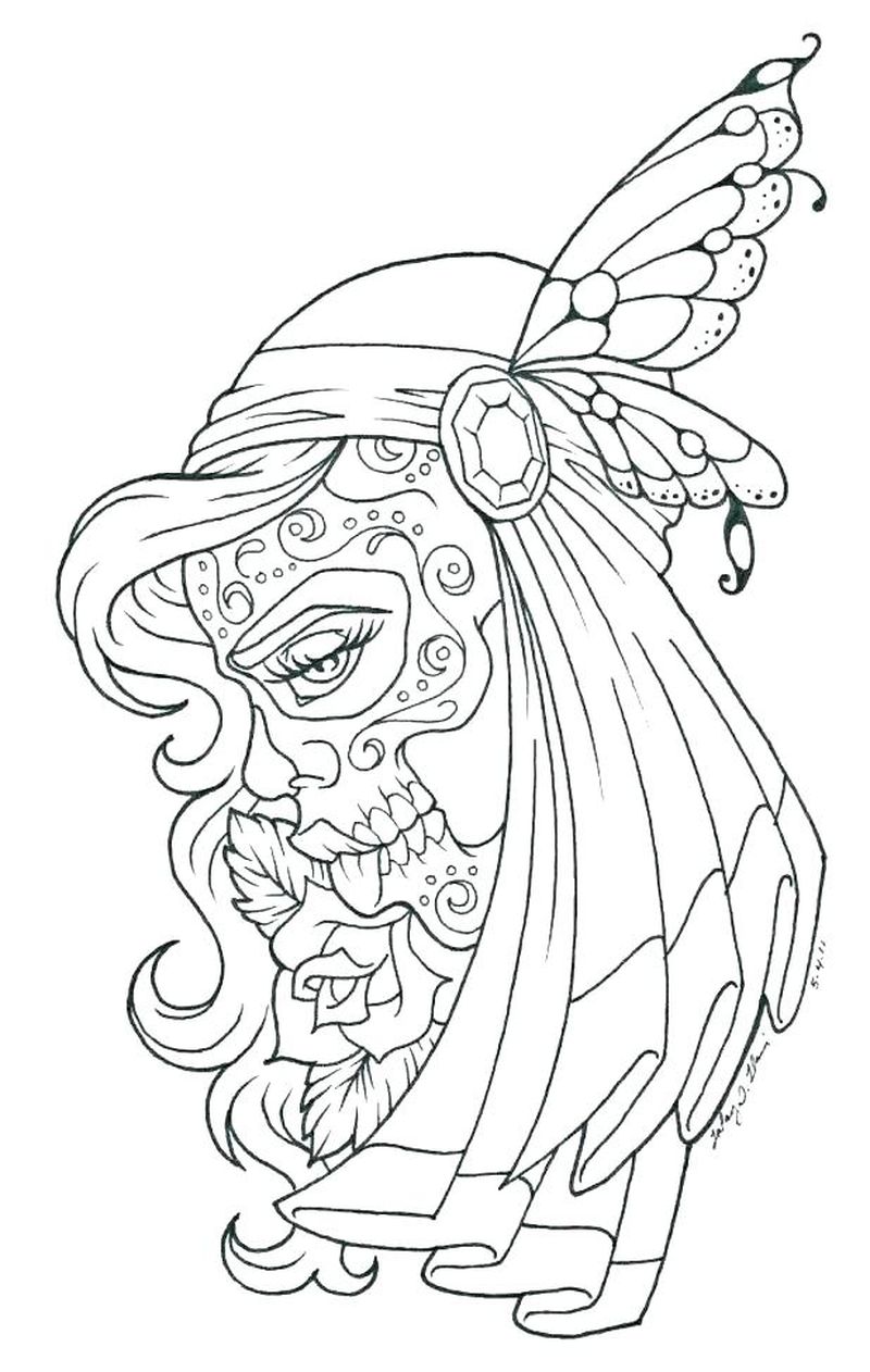Day Of The Dead Coloring Pages Images