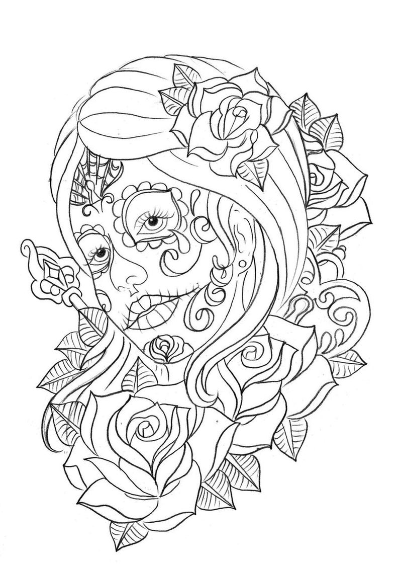 Day Of The Dead Coloring Pages Pdf