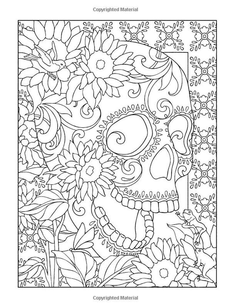 Day Of The Dead Coloring Pages Skulls