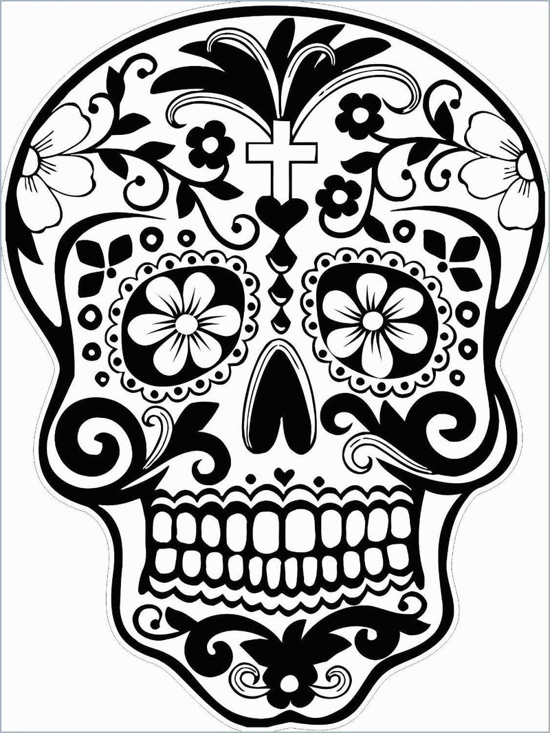 Day Of The Dead Coloring Pages With Spanish Text