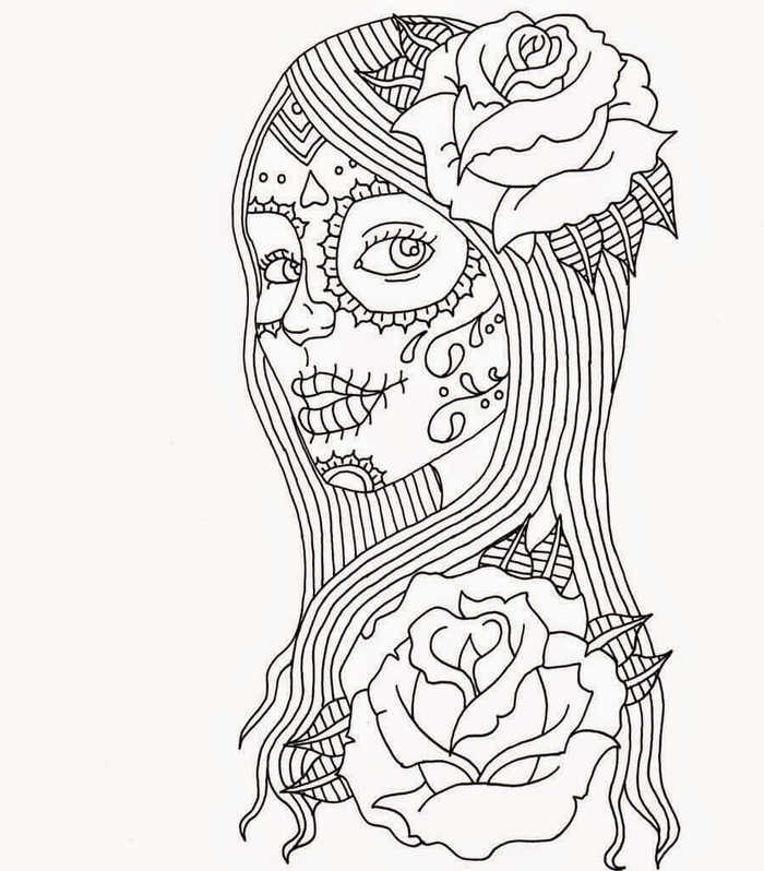 Day Of The Dead Girl Coloring Page