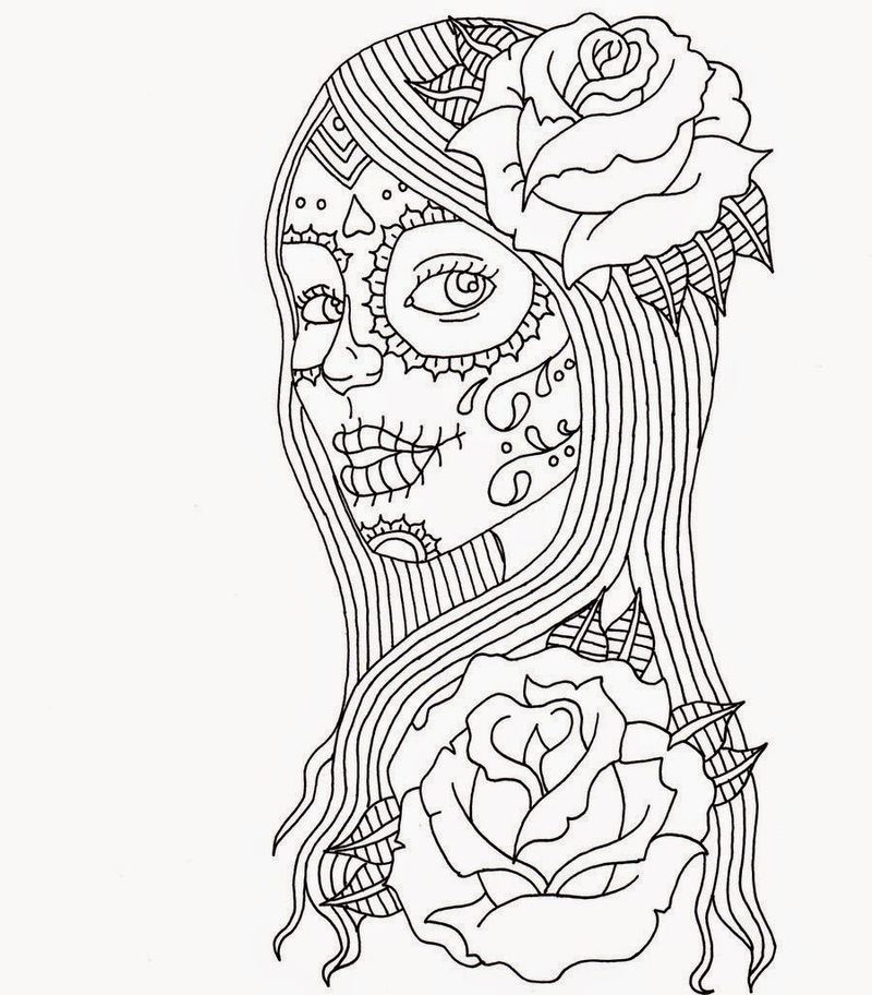 Day Of The Dead Girl Coloring Pages