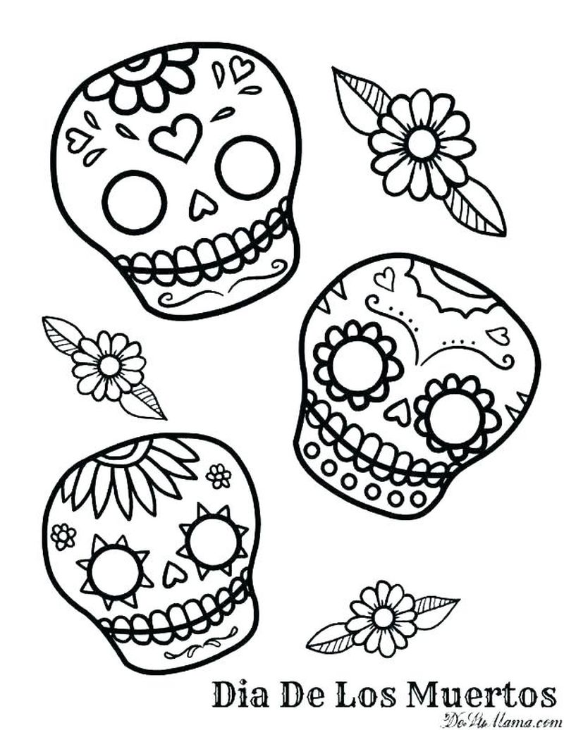 Day Of The Dead Skull Coloring Pages