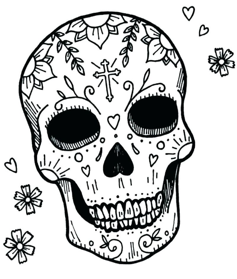 Day Of The Dead Skulls Coloring Pages