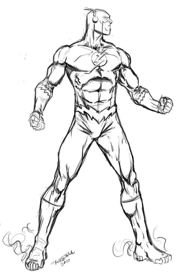 Dc comic the flash super hero coloring pages