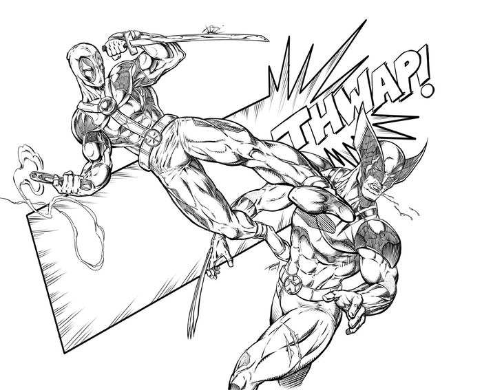 Deadpool Vs Wolverine Coloring Pages