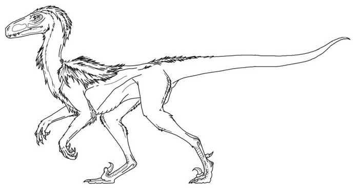 Deinonychus Dinosaur Coloring Page