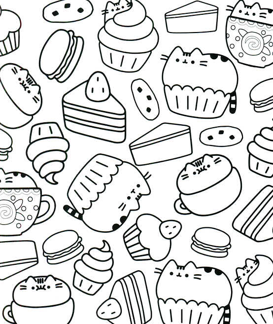 Dessert Kawaii Coloring Pages