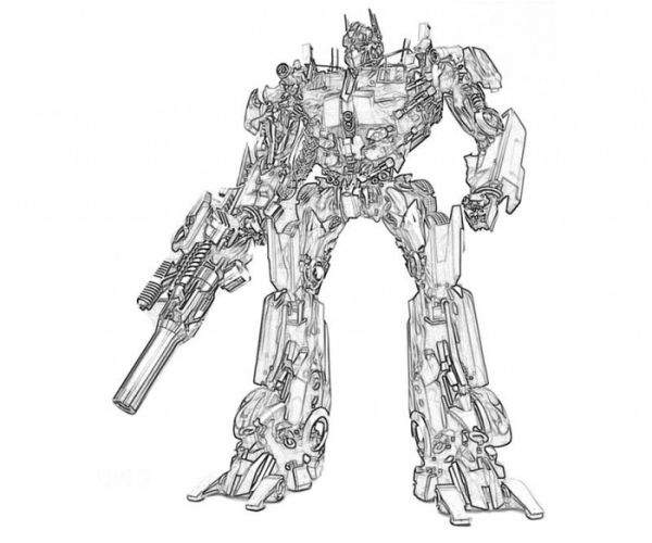 Detail optimus prime coloring pages