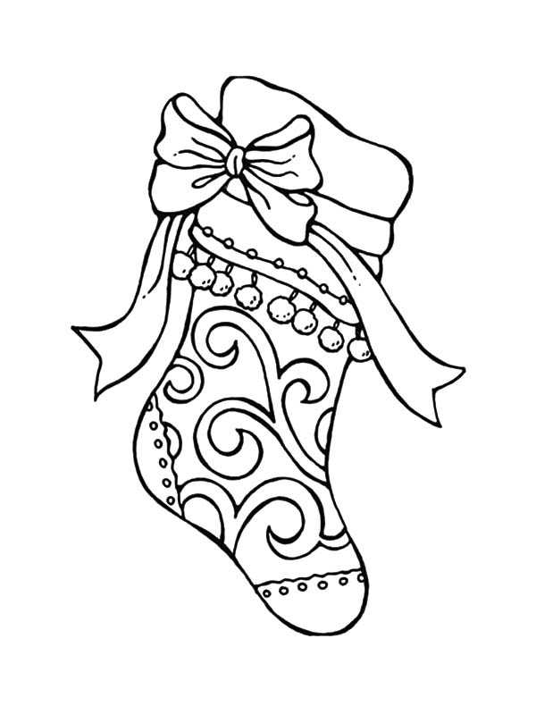 Detailed Christmas Stocking Coloring Pages