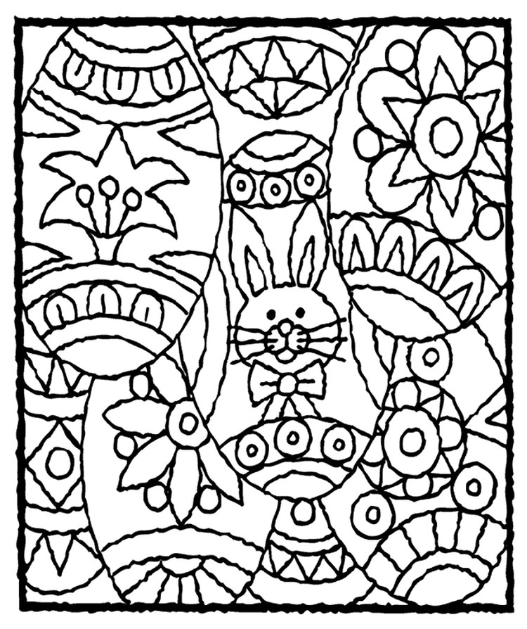 Detailed Easter Egg Coloring Pages Worksheet