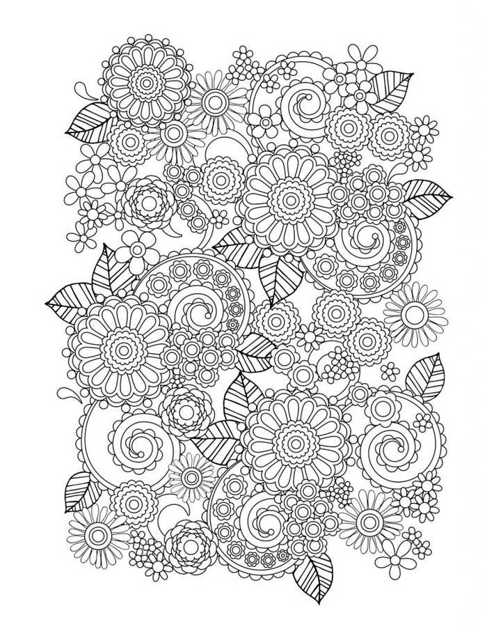 Detailed Flower Coloring Pages For Adults