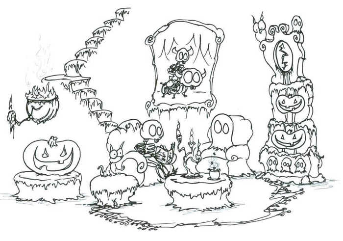 Detailed Haunted House Coloring Sheets