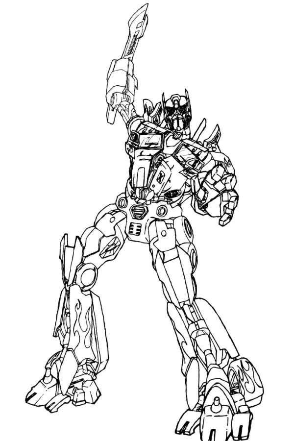 Detailed optimus prime coloring pages