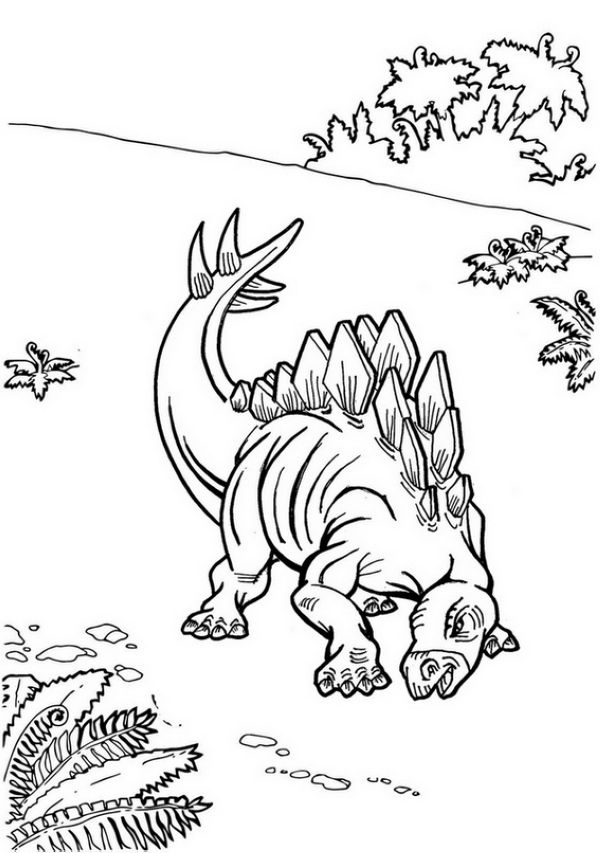 Detailed stegosaurus coloring page jurassic world