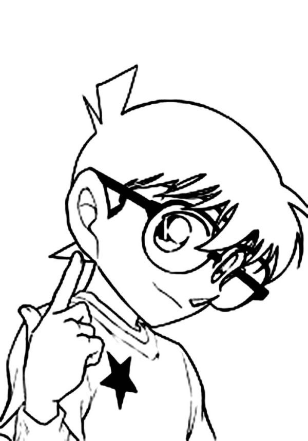 Detective Conan Is Happy To Help You Coloring Page Coloring Sun