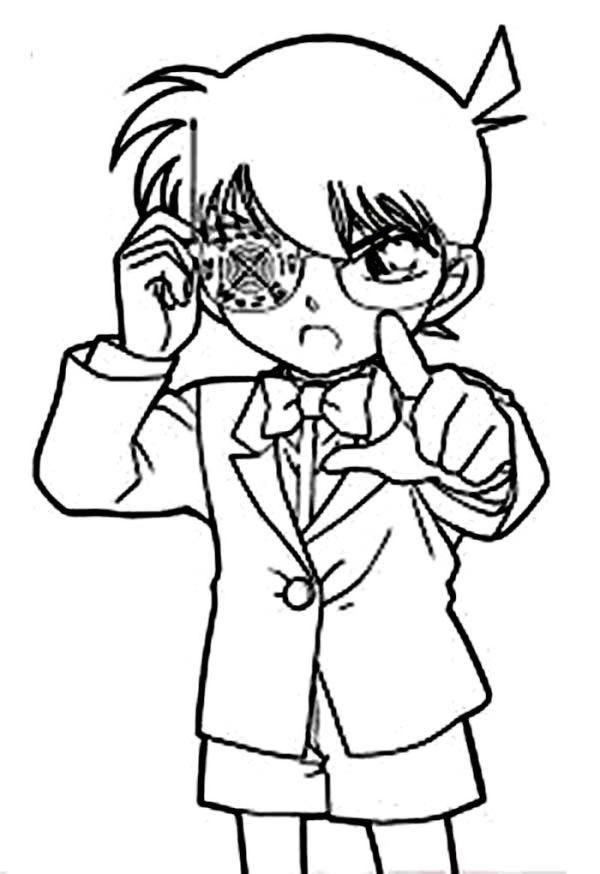 Detective Conan Targeting Detective Mori To Shoot Drug Bullet Coloring Page Coloring Sun