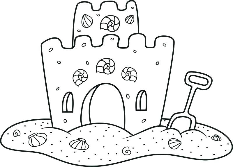 simple sand castle coloring pages