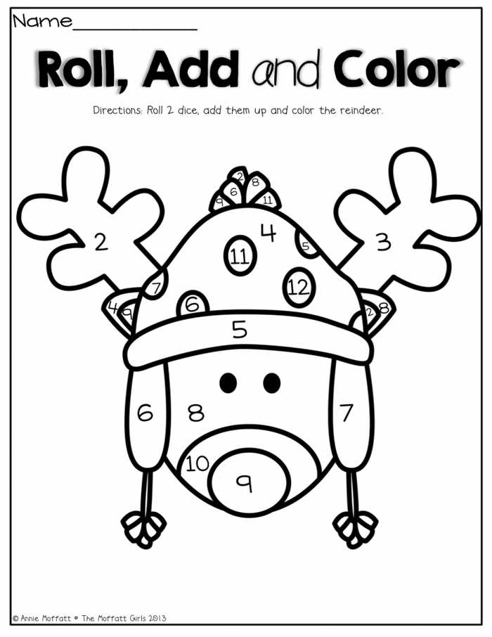 Dice Game Coloring Page For Kindergarten