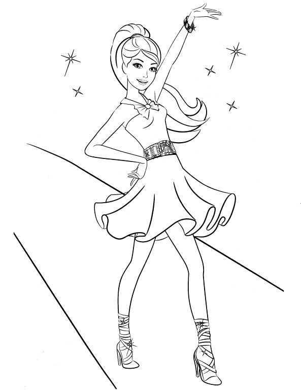 Disco Barbie Coloring Pages