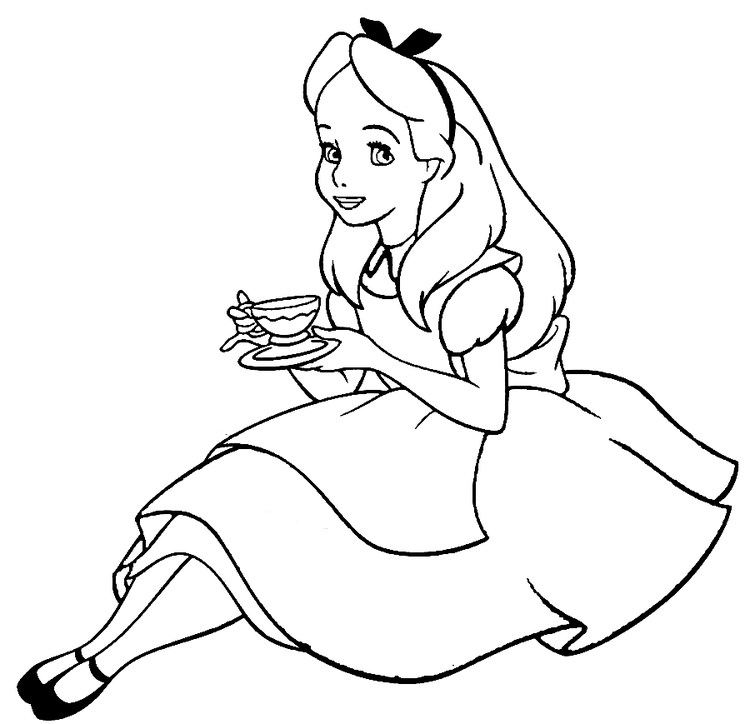 Disney Alice In Wonderland Coloring Pages