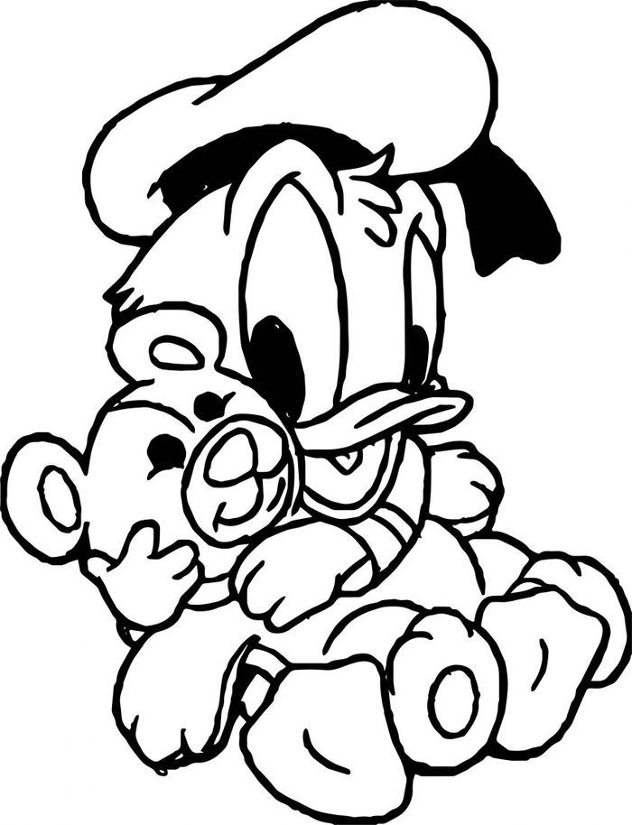 Disney Baby Donald Duck Coloring Pages And Baby Stich