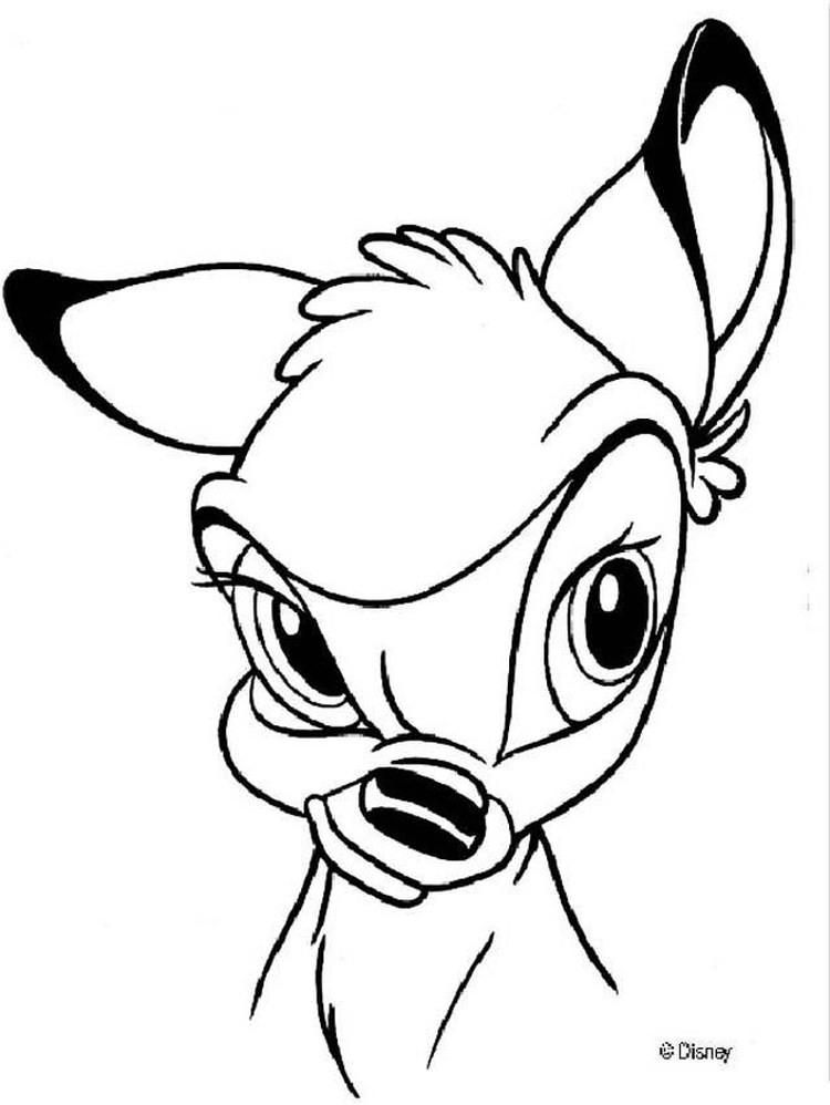 Disney Bambi Head Coloring Pages For Kids