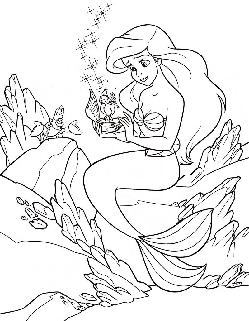 Ariel Coloring Pages PDF - Coloringfolder.com