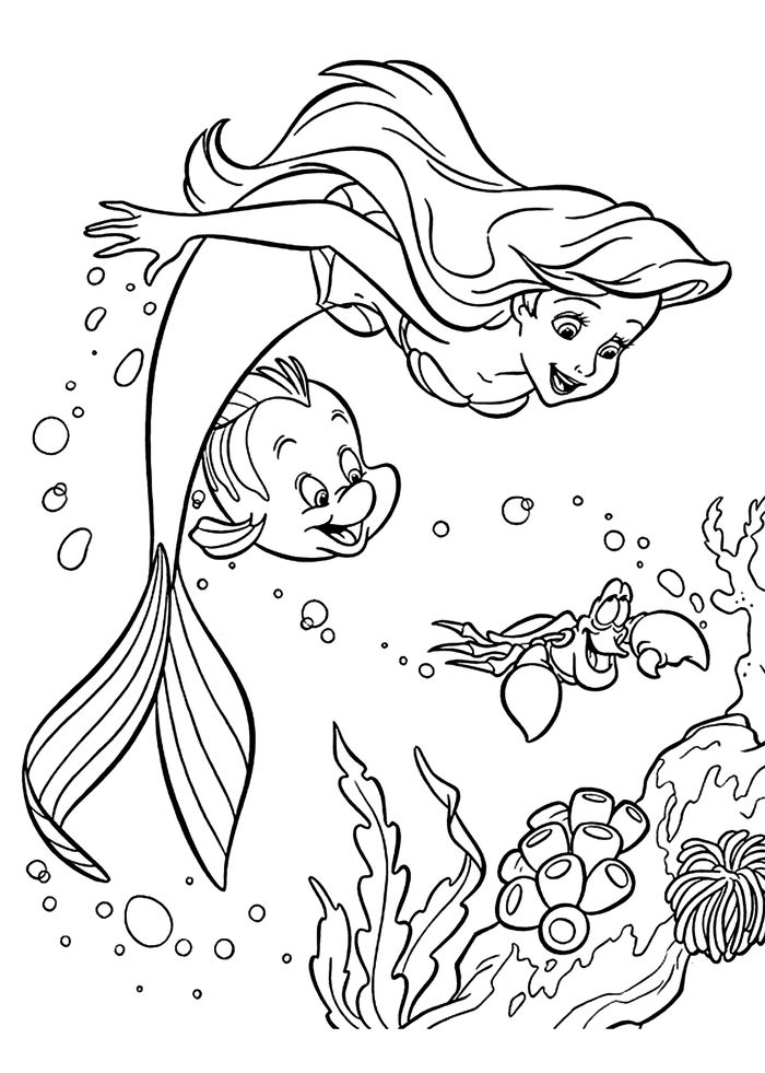 Little Mermaid Coloring Pages PDF - Coloringfolder.com