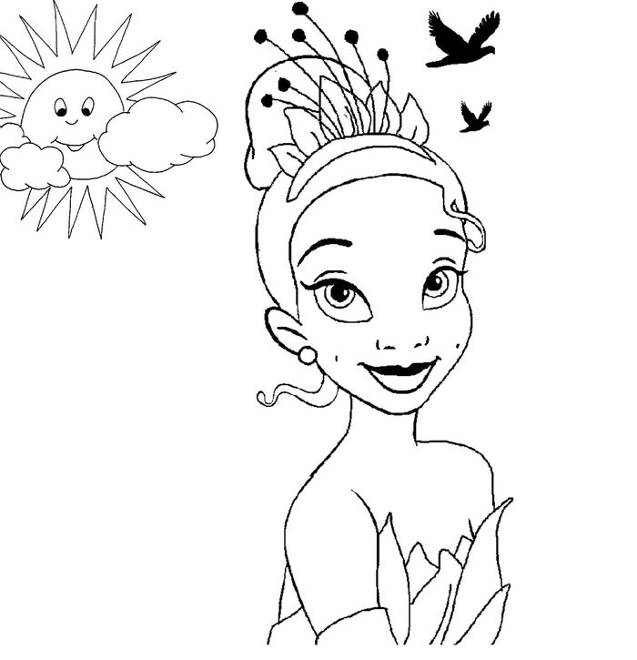 Tiana Coloring Pages PDF - Coloringfolder.com