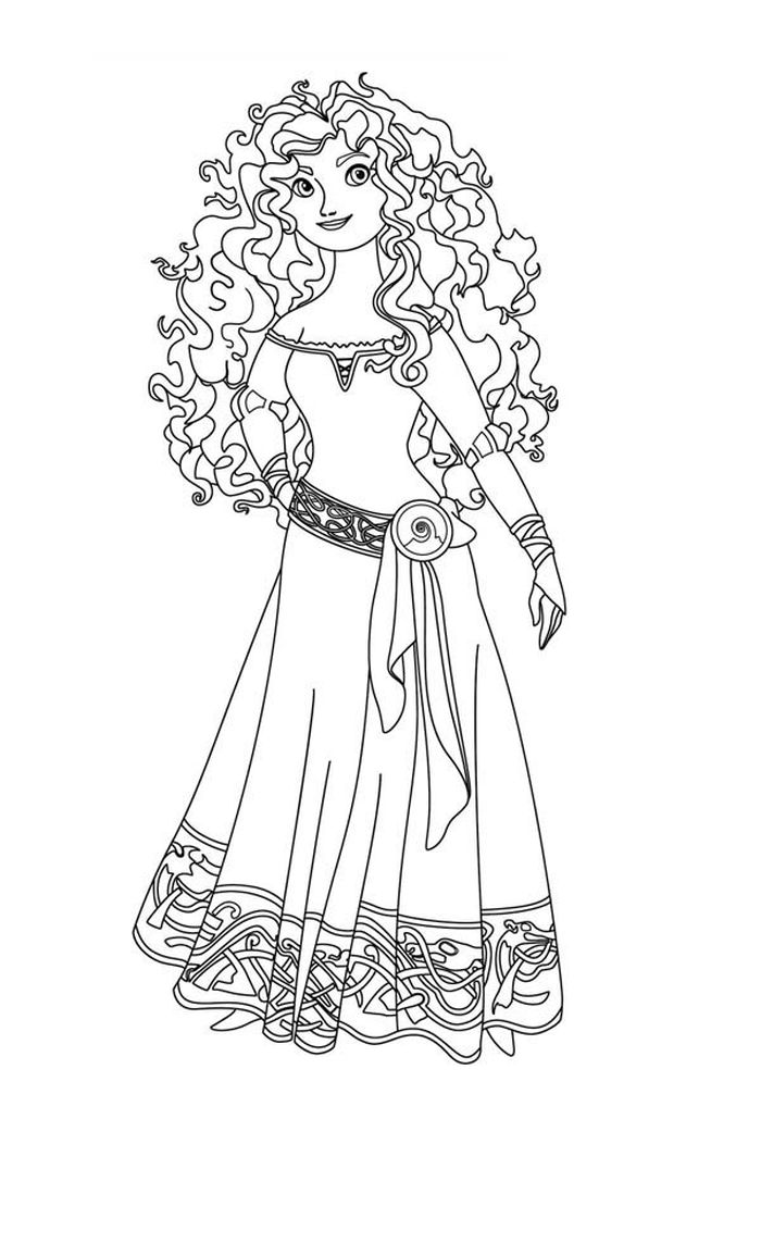 Disney Human Like Merida Coloring Pages