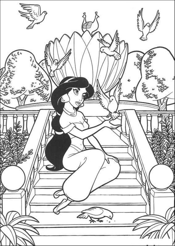 Disney Jasmine Coloring Pages