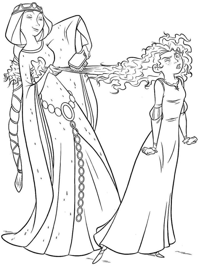 The Bravest Beautiful Merida Coloring Pages PDF - Coloringfolder.com