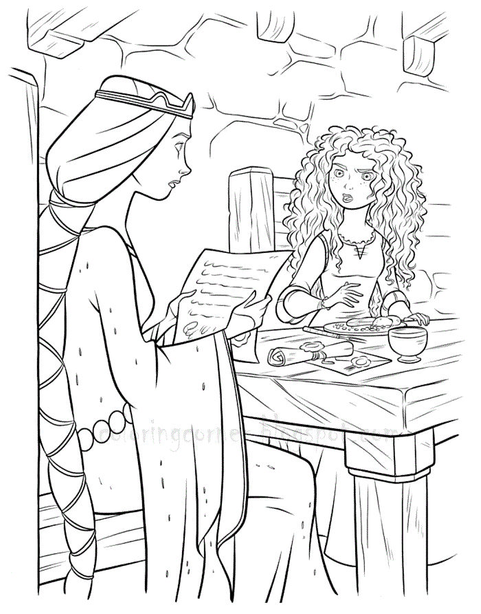Disney Merida Cooking Coloring Pages