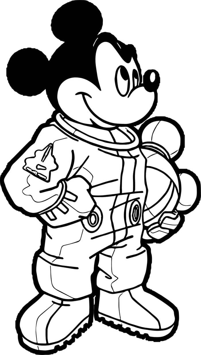Disney Mickey Astronaut Coloring Pages